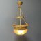 Large Brass Hanging Lamp with Cut Glass 14