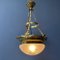 Grande Lampe à Suspension en Laiton avec Verre Taillé 12