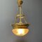 Large Brass Hanging Lamp with Cut Glass 2
