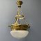 Large Brass Hanging Lamp with Cut Glass 3