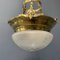 Large Brass Hanging Lamp with Cut Glass 8