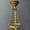 Large Brass Hanging Lamp with Cut Glass 5