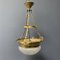 Large Brass Hanging Lamp with Cut Glass 4