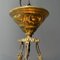 Large Brass Hanging Lamp with Cut Glass 22