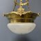 Large Brass Hanging Lamp with Cut Glass 9