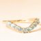 Vintage V Ring in 9k Yellow Gold with Blue Topaz, Image 8