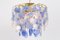 Large Murano Chandelier with Blue Glasses Brass, Italy, 1970s 9