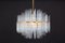 Gilt Brass and Crystal Glass Rods Chandelier attributed to Palwa, 1970s 9