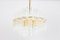 Gilt Brass and Crystal Glass Rods Chandelier attributed to Palwa, 1970s 2