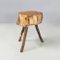 Italian Rustic Table Stools with Different Heights in Wood, Set of 2 4