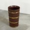 Mid-Century Umbrella Stand in Wood and Patinated Brass, 1940s, Image 3
