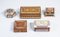 Cajas de madera con incrustaciones, años 80. Juego de 5, Imagen 1