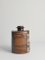Square Ceramic Bottle Vase with Naive-Style Motifs in Brown Glaze 8