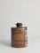 Square Ceramic Bottle Vase with Naive-Style Motifs in Brown Glaze 9