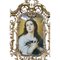 Cornucopia religiosa vintage de bronce dorado con Madona Virgen Inmaculada Conception, Imagen 4