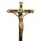 Antiker Kapellentisch Kruzifix mit Darstellung von Golgatha Jesu, 19. Jh. 6