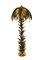 Lampada da terra Hollywood Regency in metallo dorato a forma di palma, metà e fine XX secolo, Immagine 1