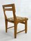 Oak and Fabric Raphael Dining Chairs attributed to Guillerme and Chambron for Votre Maison, 1960s, Set of 4 5
