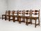 Esszimmerstühle aus Holz & Stoff von Guillerme Et Chambron, 1950er, 6er Set 1