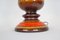 Lámpara de mesa alemana de cerámica en tonos naranja y marrón cálidos con pantalla de tela espacial, años 70, Imagen 3