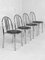 Sedie da pranzo in acciaio tubolare cromato e similpelle di Robert Mallet-Stevens, set di 4, Immagine 6