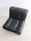 Brutalist Black Leather Lounge Chair, 1960s 8