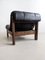 Brutalist Black Leather Lounge Chair, 1960s 7