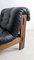Brutalist Black Leather Lounge Chair, 1960s 3