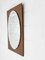 Round Mirror in Square Wooden Frame, 1970s 3