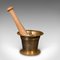 English Bronze and Beech Apothecary Mortar and Pestle, 1890s, Set of 2 4