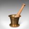 English Bronze and Beech Apothecary Mortar and Pestle, 1890s, Set of 2 6