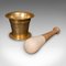 English Bronze and Beech Apothecary Mortar and Pestle, 1890s, Set of 2 2