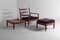 Mid-Century Stühle, Couchtisch & Fußhocker, Belgien, 1960er, 11 . Set 12