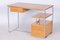 Bauhaus Writing Desk in Oak, Chrome-Plated Steel, Germany, 1930s, Image 2