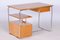 Bauhaus Writing Desk in Oak, Chrome-Plated Steel, Germany, 1930s, Image 1