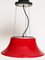 Lámpara alemana de vidrio rojo blanco de Doria Leuchten, años 60, Imagen 3