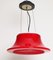 German Red White Glass Lamp from Doria Leuchten, 1960s 1