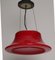 Lámpara alemana de vidrio rojo blanco de Doria Leuchten, años 60, Imagen 12