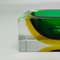 Rectangular Green and Yellow Ashtray or Catchall by Flavio Poli for Seguso, Italy, 1960s 4