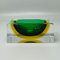 Rectangular Green and Yellow Ashtray or Catchall by Flavio Poli for Seguso, Italy, 1960s 1