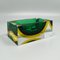 Rectangular Green and Yellow Ashtray or Catchall by Flavio Poli for Seguso, Italy, 1960s 2