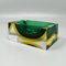 Rectangular Green and Yellow Ashtray or Catchall by Flavio Poli for Seguso, Italy, 1960s 3
