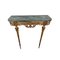 Table Console Antique en Bronze Doré avec Plateau en Marbre Vert 1