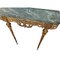Table Console Antique en Bronze Doré avec Plateau en Marbre Vert 6