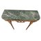 Table Console Antique en Bronze Doré avec Plateau en Marbre Vert 5