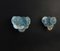 Glass Wall Sconces with Iridescent Alabaster Blue Discs, 1990, Set of 2, Image 1