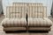 Modular Armchairs in Striped Fabric with Plywood Structure, 1970, Set of 4 1