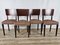 Art Deco Burr Walnut Dining Chairs with Upholstered Seats, 1940, Set of 4 2