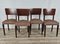 Art Deco Burr Walnut Dining Chairs with Upholstered Seats, 1940, Set of 4 1