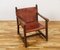 Sessel aus Holz & Leder, 1970er, 2er Set 3